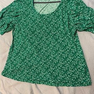 Elegant Green Floral Blouse